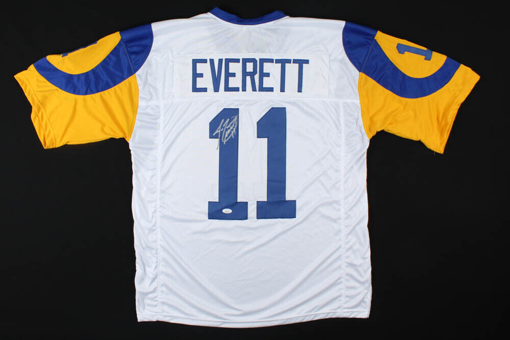 Jim Everett Signed Rams White Jersey (JSA COA) Los Angeles Quarterback –