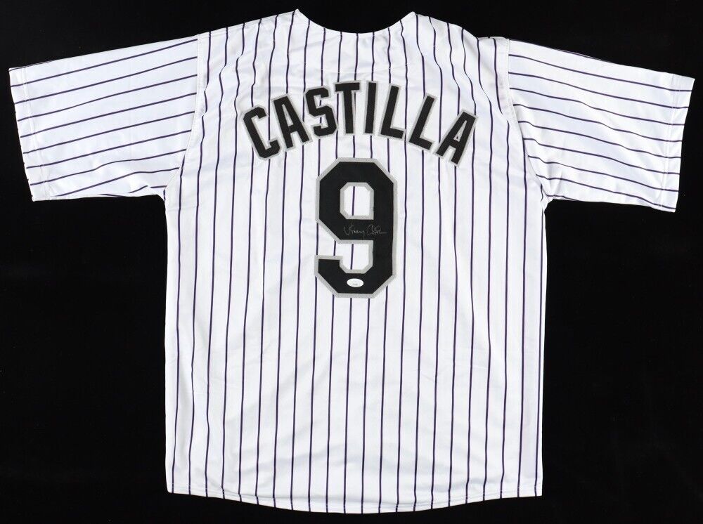 Vinny Castilla Signed Colorado Rockies Jersey (JSA) 8xAll Star /10xGol –