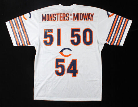 Butkus, Urlacher, Singletary Signed Monsters of the Midway Chicago Bears Jersey