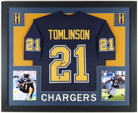LaDainian Tomlinson Signed San Diego Chargers 35" x43" Framed Jersey (Beckett)