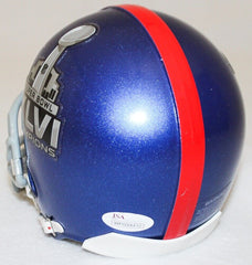 Mario Manningham Signed Giants Super Bowl XLVI Champions Mini-Helmet (JSA COA)