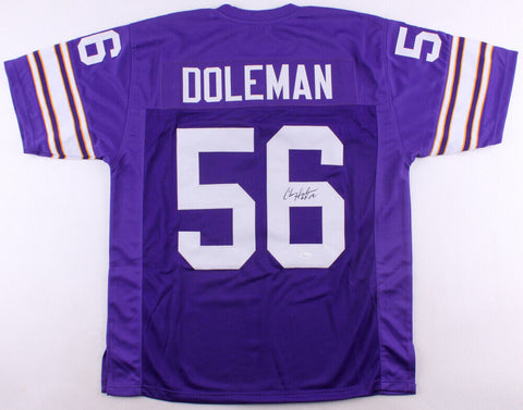 Chris Doleman Signed Vikings Jersey Inscribed "HOF 12" (JSA COA) 8xPro Bowl D.E.