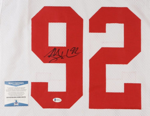 Michael Strahan New York Giants Signed Jersey (Beckett COA) 7×All Pro Def. End