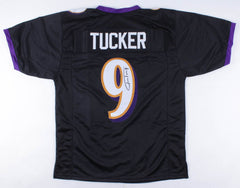 Justin Tucker Signed Baltimore Ravens Jersey (JSA COA)  3xPro Bowl Place Kicker