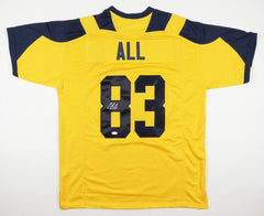 Erick All Signed Michigan Wolverines Throwback Jersey (JSA COA) Senior. T.E