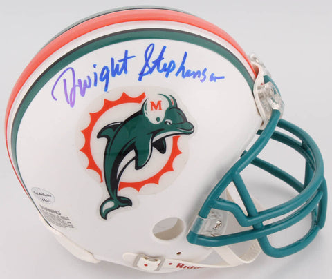 Dwight Stephenson Signed Miami Dolphins Mini Helmet (Leaf COA)