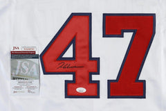 Tom Glavine Signed Atlanta Braves Jersey (JSA COA) 10xMLB All Star Pitcher / HOF