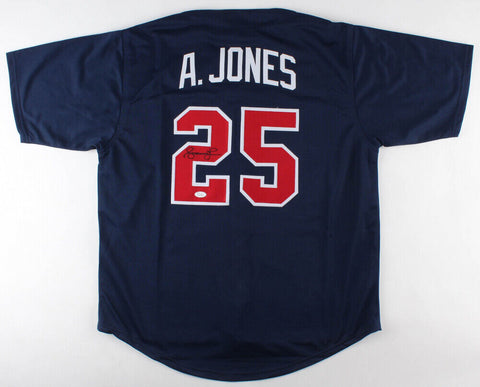 Andruw Jones Signed Atlanta Braves "Curacao Kid" Blue Throwback Jersey (JSA COA)