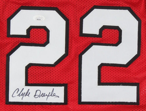 Clyde Drexler Signed Portland Trail Blazer Jersey (JSA COA) 10xAll Star Forward