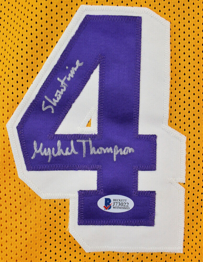 Mychal Thompson Signed Los Angeles Lakers Jersey Inscr