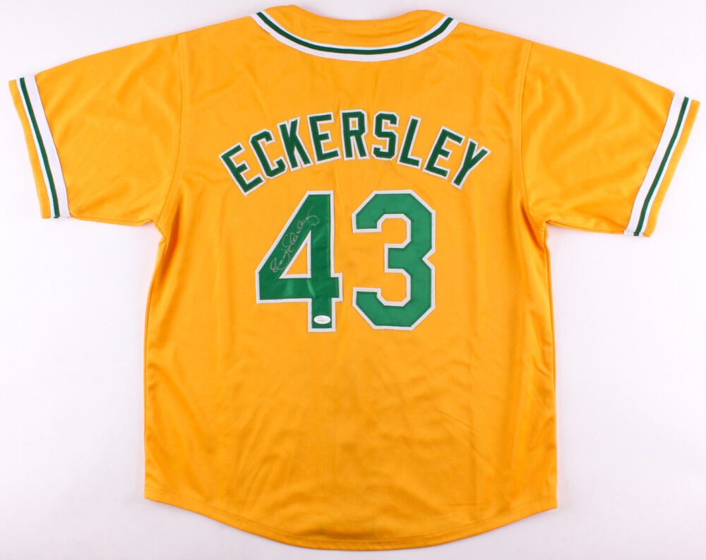Autographed/Signed Dennis Eckersley Oakland Yellow Baseball Jersey JSA COA  at 's Sports Collectibles Store
