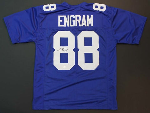 Evan Engram Signed Blue Giants Jersey (JSA COA) New York 1st Rd Pick 2017 / T.E.