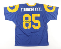 Jack Youngblood Signed Los Angeles Rams Jersey (PSA) 7×Pro Bowl Defensive End.