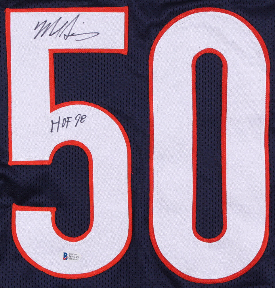 Mike Singletary Signed Bears Jersey Inscribed HOF 98 (Beckett COA) Sup –