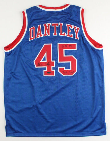 Adrian Dantley Signed Detroit Pistons Jersey Inscribed "Bad Boys" & "HOF 08"