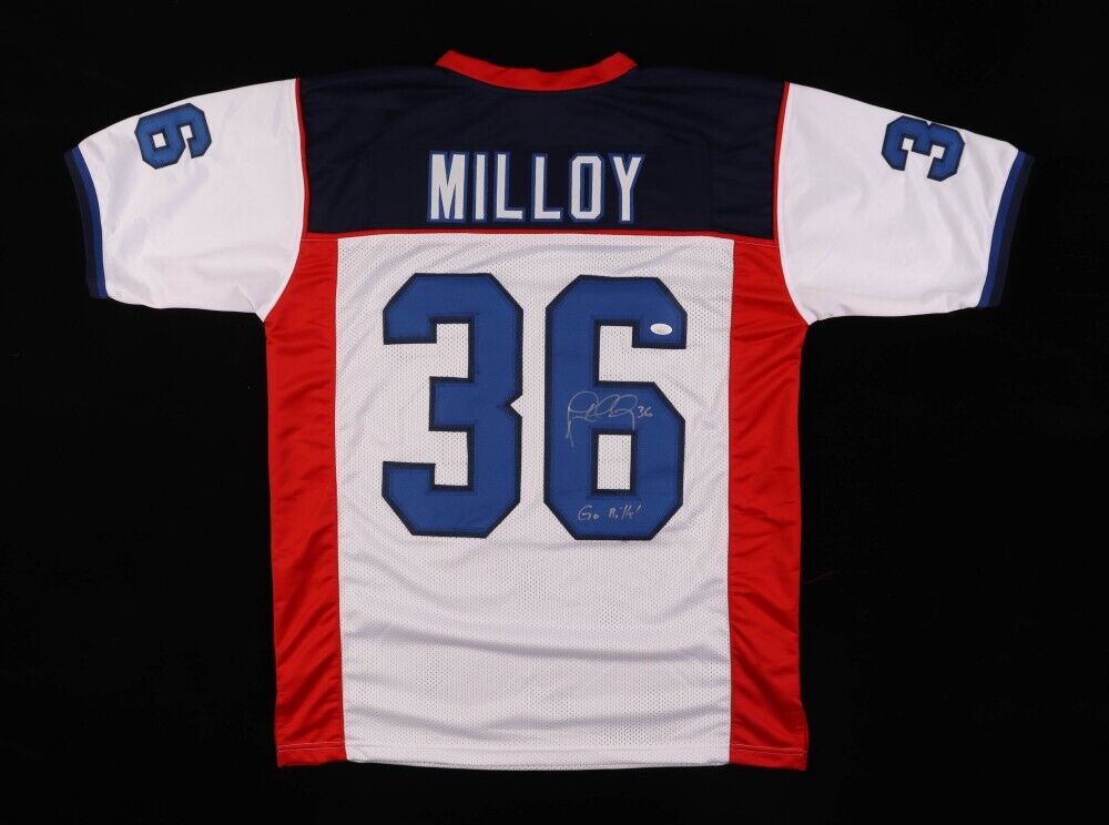 Lawyer Milloy Signed Buffalo Jersey Inscribed "Go Bills" (JSA) 4xPro Bowl Safety