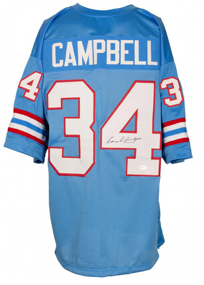 Earl Campbell Signed Houston Oilers Jersey / 5×Pro Bowl R.B. (Beckett COA) HOF