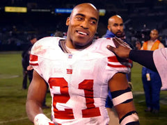 Tiki Barber Signed New York Giants Mini Helmet Inscribed "Go Big Blue" (Beckett)