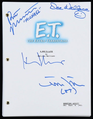 "E.T. The Extra-Terrestrial" Movie Script Signed By 4/ 1982 Classic Sci-Fi Movie