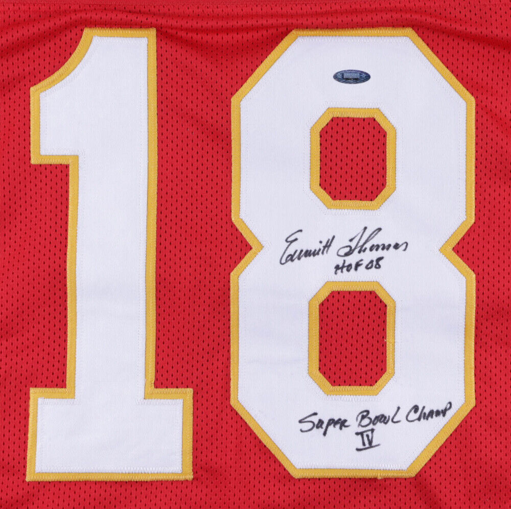 Emmitt Thomas Signed Cheifs Jersey HOF 08 & Super Bowl Champs IV  (Tristar Holo)