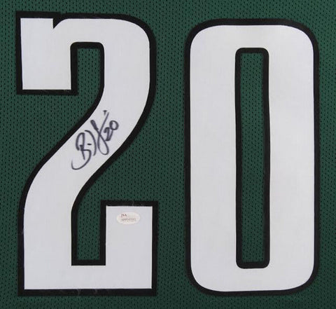 Brian Dawkins Signed Philadelphia Eagles 35" x 43" Framed Green Jersey (JSA)