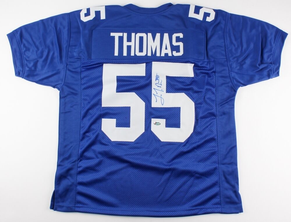 J. T. Thomas Signed New York Giants Jersey (First Class COA) Starting –