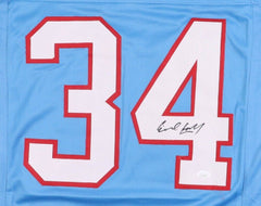Earl Campbell Signed Houston Oilers Powder Blue Jersey (JSA COA)HOF Running Back