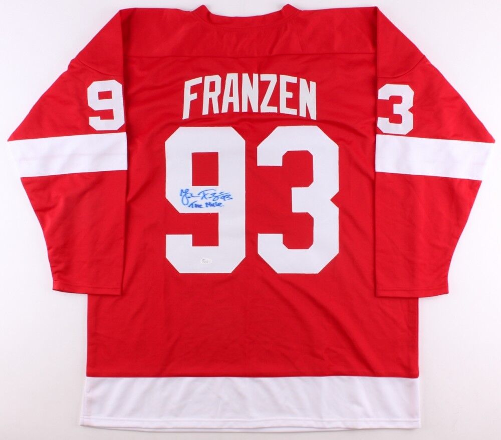 Johan Franzen Signed Detroit Red Wings Jersey Inscribed The Mule
