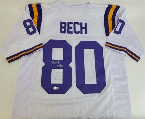 Jack Bech Signed LSU Tigers White Jersey (Beckett) 2022 Sophmore Wide Receiver