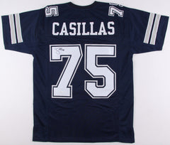 Tony Casillas Signed Cowboys Jersey (JSA) 2×Super Bowl champion (XXVII, XXVIII)