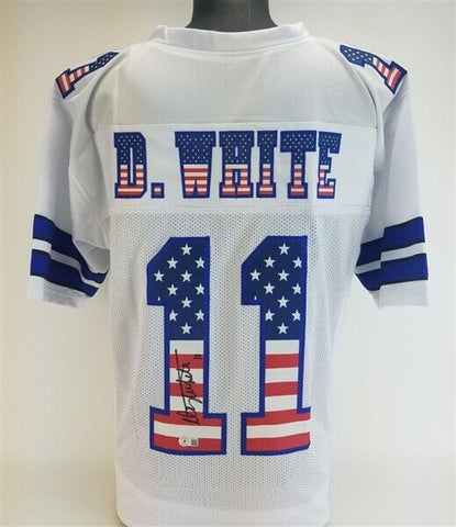 Danny White Signed Dallas Cowboy America's Team USA Flag Jersey (Beckett Holo)