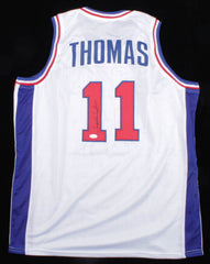Isiah Thomas Signed Detroit Pistons White Jersey (JSA COA) 12xNBA All Star Guard