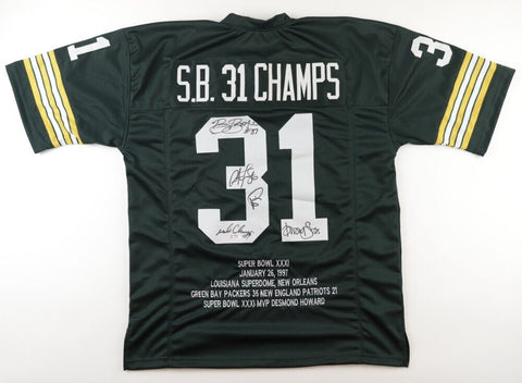 Dave Robinson, Carroll Dale & Don Horn Signed Packers S.B. II Jersey (JSA COA)