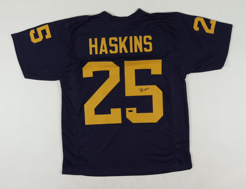 Hassan Haskins Signed Michigan Wolverines Jersey (Playball ink Hologram) Sr. R.B