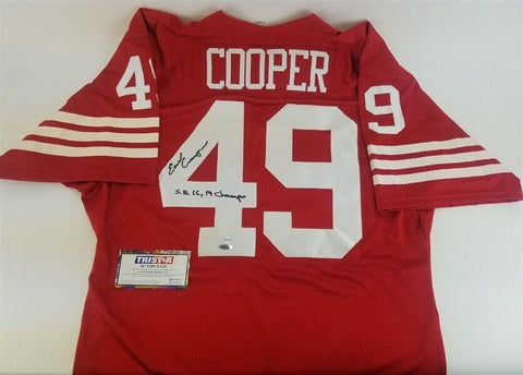 Earl Cooper "SB 16, 19 Champs" Signed San Francisco 49ers Jersey (Tristar Holo)