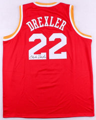 Clyde (The Glide) Drexler Signed Houston Rockets Throwback Jersey (JSA COA)