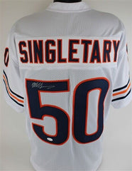 Mike Singletary Signed Chicago Bears White Jersey (JSA COA) Hall of Fame L.B.