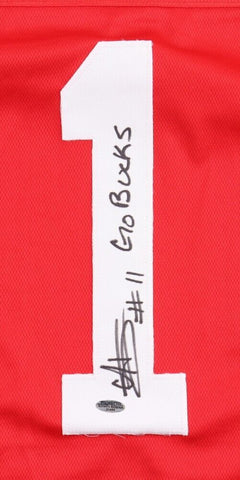 C. J Hicks Signed Ohio State Buckeyes Jersey (Playball Ink) 2023 Sophomore L.B.