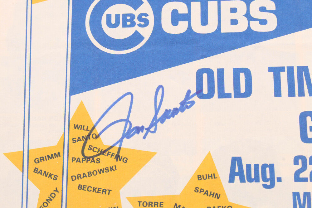 Ron Santo Signed "Old Timers Game" 8x10 Program (JSA COA) Chicago Cubs vs Braves