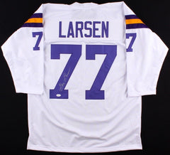 Gary Larsen Signed Vikings Throwback Jersey (TSE COA) 2× Pro Bowl (1969, 1970)