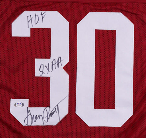 Greg Pruitt Signed Oklahoma Sooners Jersey Inscribed "HOF" & "2x AA" (PSA COA)