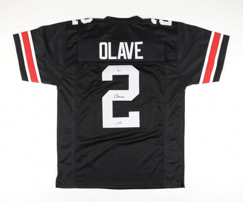 Chris Olave Signed Ohio State Buckeyes Jersey Inscribed "CO2"  (Beckett COA) W.R