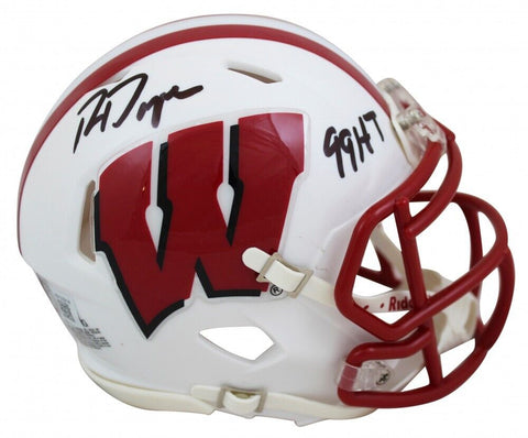 Ron Dayne Signed Wisconsin Badgers Speed Mini Helmet Inscribed "99HT" (Beckett)