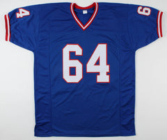 Jim Burt Signed New York Giants Blue Jersey (JSA Hologram) 2xSuper Bowl Champion