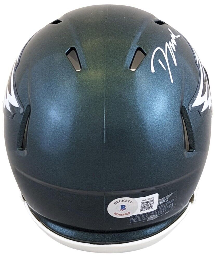 D'Andre Swift Signed Philadelphia Eagles Mini Helmet (Beckett) Ex-Georgia R.B.