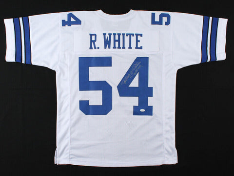 Randy White Signed Dallas Cowboys White Jersey Inscribed "HOF 94" (JSA COA)