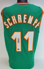 Detlef Schrempf Signed Seattle Supersonics Green Jersey (Beckett) 3xAll Star Fwd