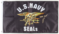 Robert O'Neill Signed "U.S. Navy Seals" 18x30 Flag Inscribed "Never Quit!" (PSA)