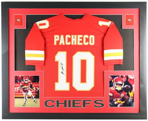 Isiah Pacheco Signed Kansas City Chiefs 35x43 Framed Jersey (JSA) Rookie R.B.