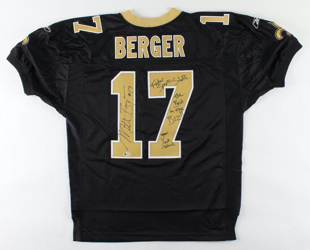 Mitch Berger Signed Saints Jersey Inscribed "The Best in the Biz!!" Beckett Holo
